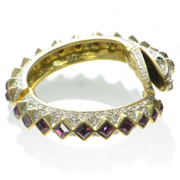Vintage Kenneth Jay Lane Crystal Snake Bracelet - Picture 4 of 11